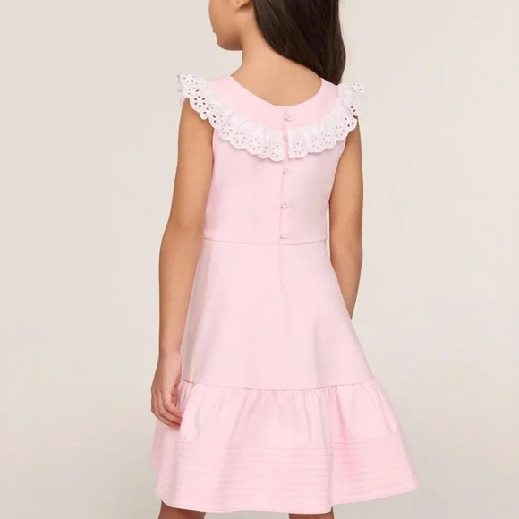 Janie and Jack EYELET RUFFLE PONTE DRESS - Picture 3 of 5